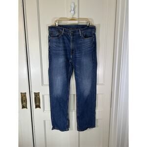 Levi's 514 Jeans Mens Size 38x32 Blue Straight Leg Mid Rise Rocker